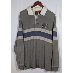 Vintage Lucky Brand Rugby Shirt Mens XXL 2XL Long Sleeve Polo 90s Y2K VTG Stripe